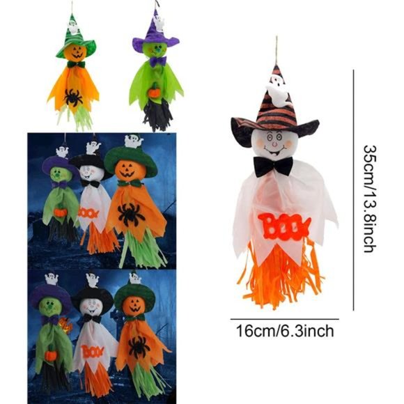 6 Packs Halloween Hanging Ghost Decoration-Pumpkin Ghost...